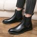 New Fashion Chelsea Boots Men's Brown Retro High-top Men's Boots European And American Fashion Boots British Gentleman Leather Boots_vogvips.com