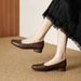 Square-toed Shallow Single For Women, 2026 New Model, Genuine Leather, Soft Sole, Spring And Autumn Retro Comfortable_vogvips.com
