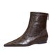 ShoeVault 6383-1 Retro Style Comfortable Height-Increasing Low Heel Wedge Wrinkled Pointed Toe Versatile Trendy Women's Winter_vogvips.com