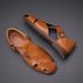 Men’s Shoes High End Middle Eastern Cage Sandals Closed Toe Men's Roman Shoes, Fashionable Closed Toe Breathable Business Casual Decorative Buckle_vogvips.com