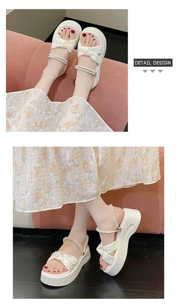 Pearl Country Wind Slippers Women Wear 2025A Fairy Wind With Thick Skirts And Ladies Sandals And Slippers._vogvips.com