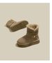 Designer Inset Snow Boots For Women, With Fur Lining, Thick Padding, Warmth, Cotton Shoes, Versatile, Thick Sole, Slip-resistant, Short-leg Boots._vogvips.com