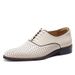 Business Casual Men, Cowhide Hollow Leather Shoes, Simple British Style Breathable Surface Soft Sole Men's Shoes For_vogvips.com