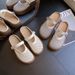 Thick-Soled Mary Jane Half-Slippers For Women, High-End Hollow Design, 2025 Summer New Style, Height-Increasing Platform_vogvips.com