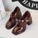 High Heels Women's Shoes Thick Heel High Heel Waterproof Table Metal Buckle One-word Strap Single Shoes_vogvips.com