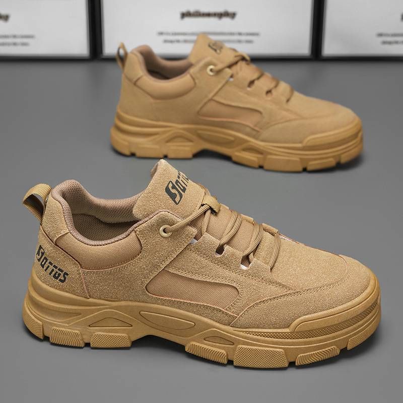 Translation: Safety Shoes For Men's Spring Breathable Work Shoes Anti-slip Wear-resistant Workwear Sneakers Canvas Shoes_vogvips.com