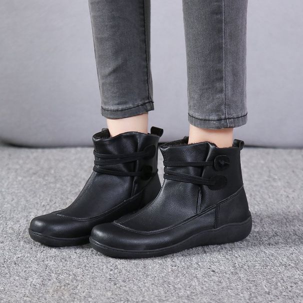 2025 Autumn/Winter New Style Women's Boots - Flat Mary Jane Boots With British Style Short Boot With Wide Platform And Large Size Women's Shoes_vogvips.com