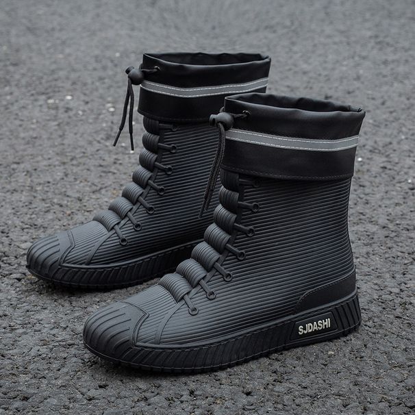 Unisex Waterproof Rain Boots For Adults, Short-cuff, Stylish And Versatile, With Korean-inspired Anti-slip Design For Fashion Students_vogvips.com