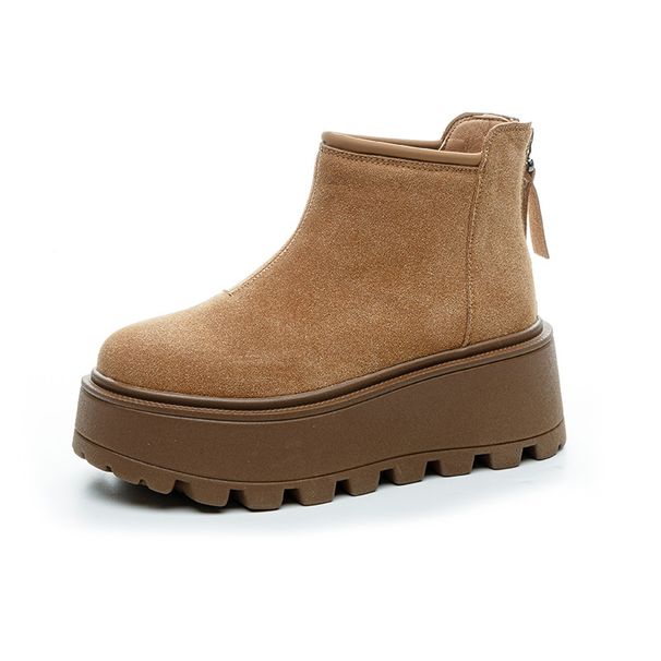 Snow Boots Women's Casual Versatile Low-top Thick-soled Thick-velvet Warm Short Boots Rear Zipper Women's Boots_vogvips.com