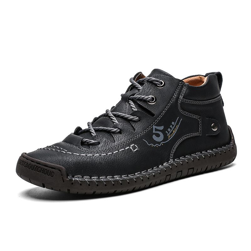 Spring And Autumn Martin Boots New Bean Casual Business Men's Large Sewn Leather Shoes With Velvet_vogvips.com