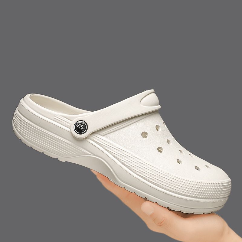 Men's Breathable EVA Clogs – Outdoor Garden & Beach Shoes With Toe Protection (White/Grey/Black/Khaki)_vogvips.com