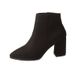 2025 Autumn Winter New Simple Chunky Short Side Zipper Pointed Toe Martin Suede High Heel Fashion Women's Boots_vogvips.com