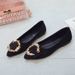 Women's Shoes Spring Flat Shoes For Women Shallow Mouth Metal Decoration Pointed Toe Slip On Shoes For Women_vogvips.com