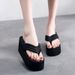 Women's Summer Fashion Outdoor Slippers Platform Thick Sole Wedge Non-Slip Beach Sandals High Heel Flip-Flops_vogvips.com