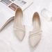 Single Female Pointed Flat Bottom Night Wind Fairy Soft Leather Beanie Shoes_vogvips.com