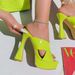 Summer Fashion High Heeled Women's Sandals Model Patent Leather Cross Strap Chunky Heel Size 42 European And American Style Foreign Trade Shoes_vogvips.com
