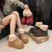 Women's Shoes Shaped Platform Snow Boots For Women, New Style, Petite, Height Increasing, Thick Soled, Fleece Lined, Extra Thick Cotton Shoes._vogvips.com