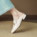 Genuine Leather Open-Toe Mule Sandals With 3cm Block Heel - Comfortable & Stylish Slip-On Shoes For Women_vogvips.com