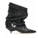 Autumn And Winter 5cm Thin Heel Short Fashion Pointed Wide Tube Folding Stacked Womens Ankle Boots 250711_vogvips.com