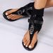 Women's Plus Size For Export 2026 New Model: Flat With Back Zipper, Roman Buckle, And Toe-Clamp Flip-Flop Sandals_vogvips.com