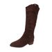 Plus Size New Style Riding Mid-Calf Slouch Two-Way Wear Suede Pointed Toe Versatile Over-the-Knee Boots_vogvips.com