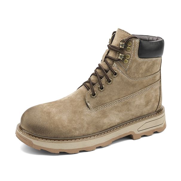 Casual Men's Cotton Boots, Velvet Warm Mid-top Shoes, Men's Martin Boots, Short Boots, Breathable Non-slip Boots_vogvips.com