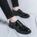 Euro Step Formal Business New Brogue Casual Leather Shoes Height Increasing Tassel Slip-On Loafers Men_vogvips.com