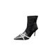 Women's High Heeled Ankle Boots Rhinestone Style Fleece Lined Slim Fitting White Pointed Toe Spring Autumn_vogvips.com