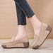 2024 Spring/Summer New Student Sneakers For Women Korean Style Genuine Leather Wedge Casual Shoes Women's Single Shoes_vogvips.com