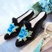 Slippers Pointed Tips, Fashionable Paired With Qipao, Peony Flower Embroidered Fabric Slippers, Women's, And Cloth_vogvips.com
