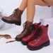 Women's plus Size Lace up Ankle Boots round Toe Thick Soled Martin Boots Autumn Style Size 43_vogvips.com