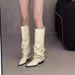 Chunky Heel Pointed Toe Women 2025 New Autumn Winter Black Slouch Long Tube Riding Boots_vogvips.com