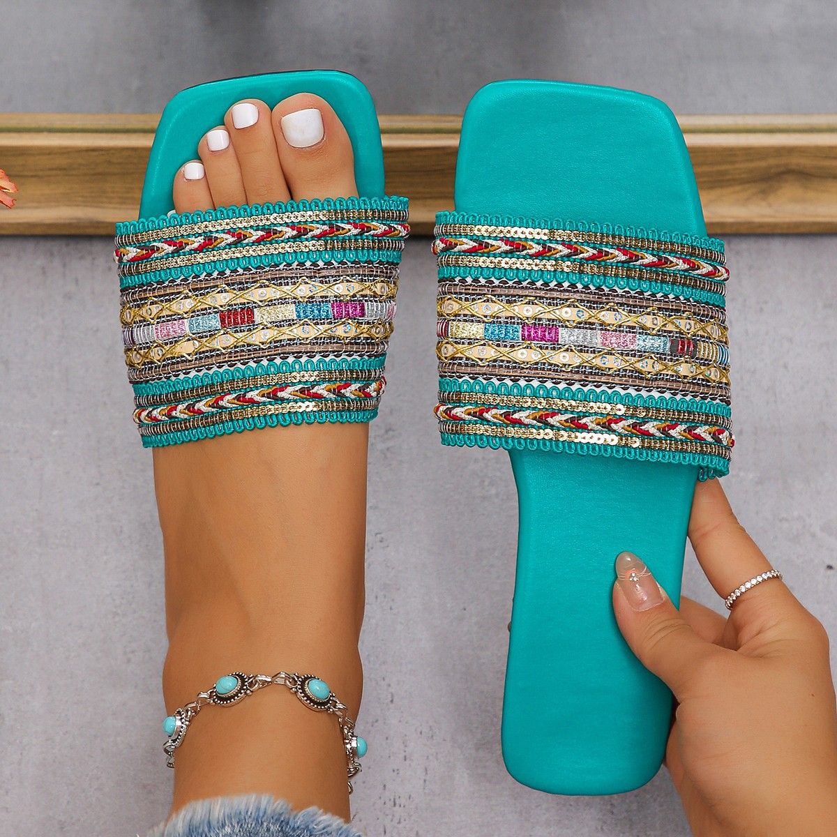 Women’s Shoes Large Size Fashion Sandals For Women Summer New Style Fashion Woven Flip Flops_vogvips.com