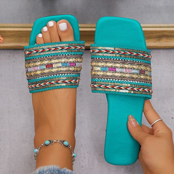 Women’s Shoes Large Size Fashion Sandals For Women Summer New Style Fashion Woven Flip Flops_vogvips.com