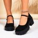 2025 Spring Autumn New European And American Style Large Size Round Toe Shallow Thick Sole Chunky Heel Buckle Strap_vogvips.com
