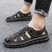 Cross-border Plus-size Beach Sandals, Retro Summer Hollow-out Clogs, Foreign Trade Casual Men's Slip-on Sandals_vogvips.com