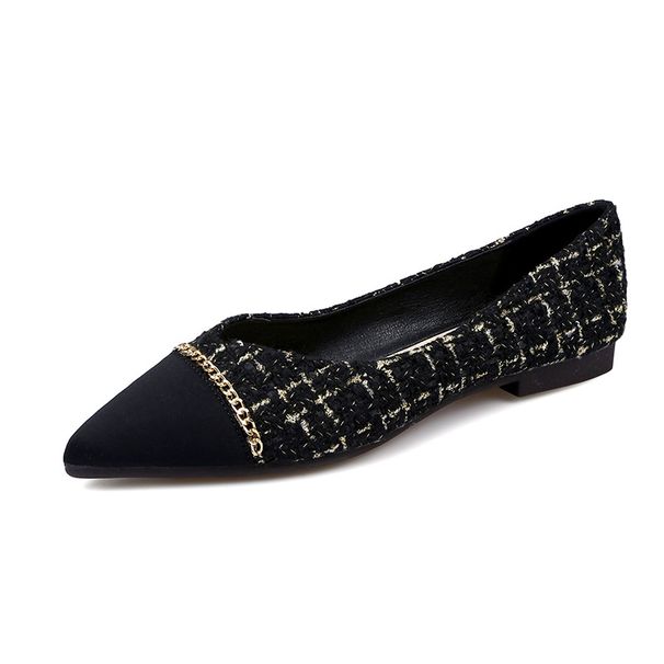 Pointed Single Shoes Women's Flat Bottom Shallow Mouth Soft Sole Ladyshoes Casual Korean Version Large Size Women's Shoes_vogvips.com