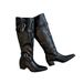 Seven Oranges~ Genuine Leather Pointed Toe Riding For Women, Over-the-Knee Chunky Heel Buckle Strap Long Boots, Height_vogvips.com