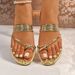 Summer New Style Gold Multi Strap Flat Sandals for Women European American Style Fashionable Versatile plus Size Flip Flops_vogvips.com