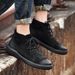 European Warm Series Work For Men, Autumn And Winter Mid-Cut Shoes, Casual Martin Boots, Men's Fleece-Lined Warm Large Size Leather Boots_vogvips.com