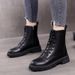 Martin British Style 2024 Autumn Winter New Round Toe Short For Female Students Thick Sole Fleece Lined Thickened_vogvips.com