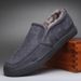 European Warm Series Waterproof Thickened Men's Leather Warm Casual Cotton Shoes Fleece-Lined Lazy Slip-On Winter Large Size_vogvips.com