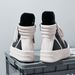 2025 Autumn Winter New Genuine Leather Trendy Short Boots High Top Inverted Triangle Black White Personality Thick Sole_vogvips.com