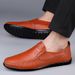 Casual Leather Loafers Lightweight Soft Sole Driving Slip-On Lazy All-Season Single Cowhide Men's Shoes_vogvips.com