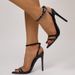 Cross-Border European And American Style Women's Pointed Toe Patent Leather One-Strap Cross Ankle Strap Stiletto Heel_vogvips.com
