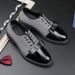 Men's Fashion Bow Dress Formal Derby Shoes Black Business High-end Trendy Men's Shoes Oxford Shoes British Round Toe Wedding New Shoes_vogvips.com