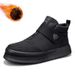 Men's Winter Snow Boots With Velcro Closure – Thickened Fleece Lined Mid-Cut Casual Shoes For Cold Weather_vogvips.com