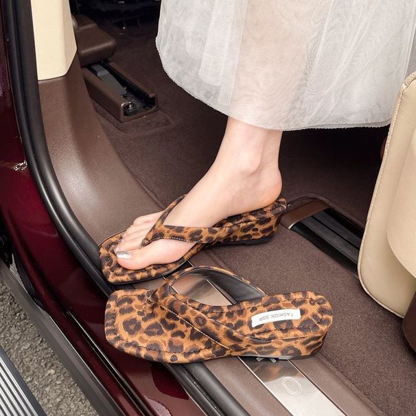 Polka Dot Flip-Flops For Outdoor Wear, High-Heeled Fashionable Ins-Trend Wedge Toe-Sandals, French Style Women's Sandals_vogvips.com