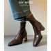 Sheepskin~French High Heel Slim Short For Women 2025 New Autumn Winter British Style Single Stretch Boots_vogvips.com