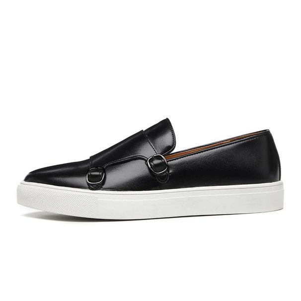 Men's Slip-On Loafers – Breathable PU Leather Casual Shoes (Black/Brown)_vogvips.com